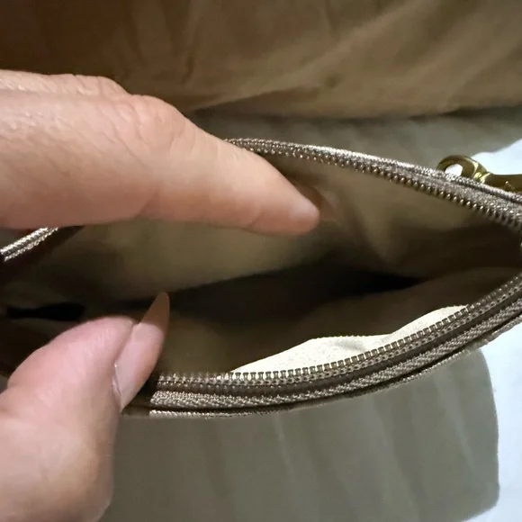 Coach Beige and Brown Signature Wristlet - Picture 2 of 2